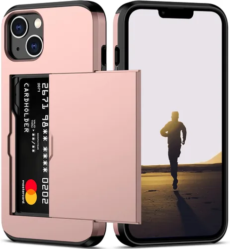 Miniatura 42 de Nvollnoe Funda para iPhone 13 con Portarjetas [Almacena 5 Tarjetas] Funda Cartera de Doble Capa Resistente de Servicio Pesado a Prueba de Golpes