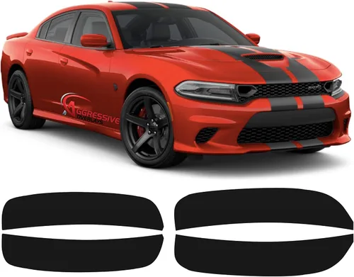 Miniatura 9 de Superposiciones agresivas para Dodge Charger 2015-2020. Superposiciones de luz de marcador lateral tintada delantera y trasera. Lámina de vinilo