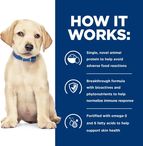 Miniatura 8 de Hill's Prescription Diet Derm Complete Puppy - Alimento seco para perros con sensibilidad ambiental/alimentaria, arroz y huevo, bolsa de 14.3 libras