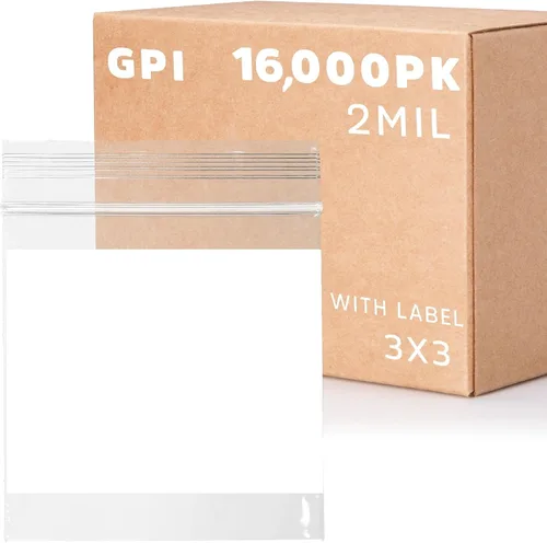 Miniatura 22 de GPI - Mini bolsas con cremallera de 1 x 1 pulgada, paquete de 1000 bolsas de plástico transparente con cierre con cremallera con bloque blanco