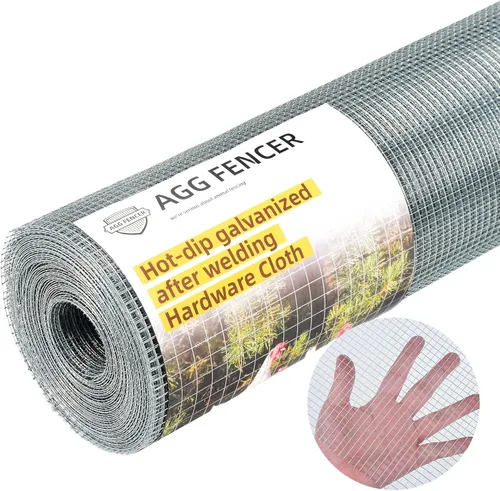 Miniatura 8 de 20 cm x 7,6 m de malla de alambre galvanizado soldado de 1/2 pulgada para gallinero, valla de alambre de pollo de 19Ga, soportes de plantas
