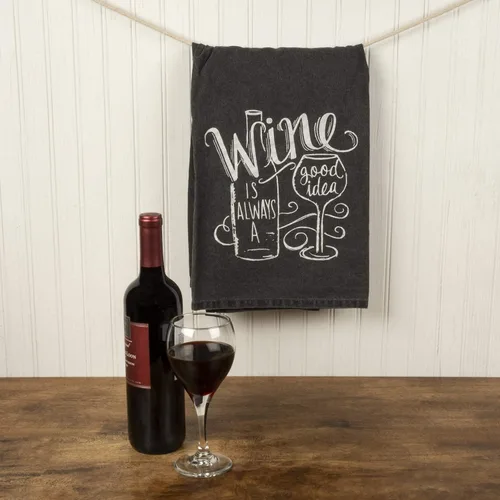 Miniatura 4 de Primitives by Kathy Chalk Art - Toalla para platos, color vino siempre El vino es siempre