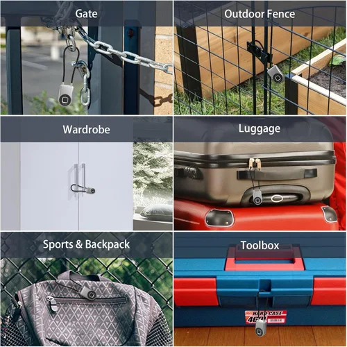 Miniatura 8 de eLinkSmart - Cerradura de cable de huellas dactilares, cerraduras para nevera con control de aplicación Bluetooth, candado inteligente biométrico