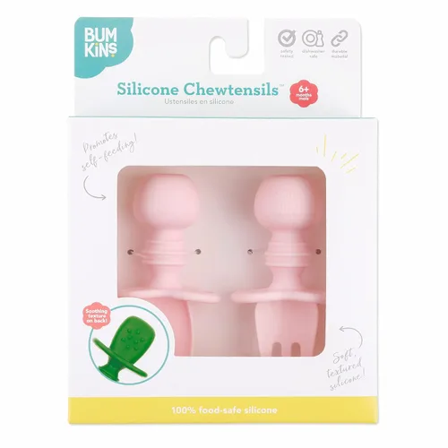 Miniatura 7 de Bumkins Juego de Utensilios para Bebés, Cucharas de Silicona para Masticación, Autoalimentación, Desayuno Guiado por el Bebé, Entrenamiento