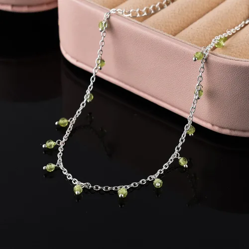 Miniatura 26 de Yanara Tobilleras de piedras preciosas para mujer, piedra natal natural, chapada en plata, joyería hecha a mano en 8.5 + 1.5 pulgadas, cristales