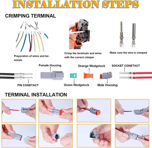 Miniatura 5 de Kit de conectores Deutsch DT de 100 unidades, 2 3 4 6 8 12 pines gris impermeable conector eléctrico con sello y conector de sellado 1 kit 2 3 4 6 8