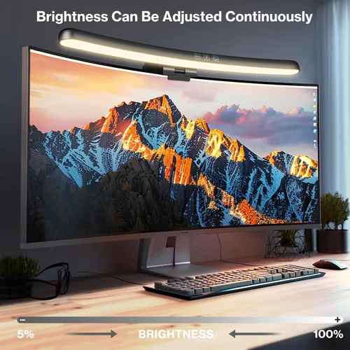 Miniatura 4 de Barra de luz para monitor, lámpara curvada para monitor de computadora para cuidado de los ojos, barra de luz LED regulable, 3 luces de modo