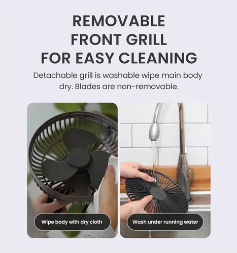 Miniatura 9 de Claymore V600+ Ventilador portátil recargable gris cálido – Batería de 7,800 mAh, circulador de aire BLDC ultra silencioso de 4 velocidades