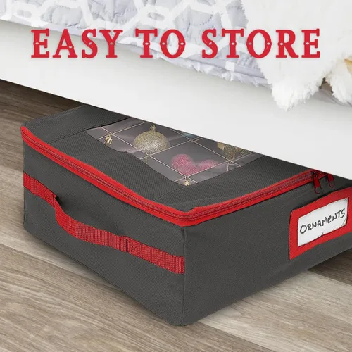 Miniatura 8 de HOLDN’ STORAGE - Caja de almacenamiento para adornos navideños con divisores - Capacidad para 48 adornos de hasta 3.0 pulgadas de diámetro, 2 Negro