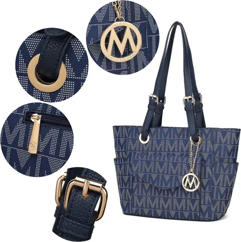 Miniatura 7 de MKF Collection Bolso de mano para mujer, bolso de mano de cuero vegano con asa superior
