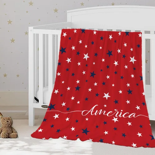 Miniatura 11 de YeeJu Manta patriótica para bebé, manta pequeña del 4 de julio, Día de los Caídos del 4 de julio, manta para niños pequeños, forro polar suave