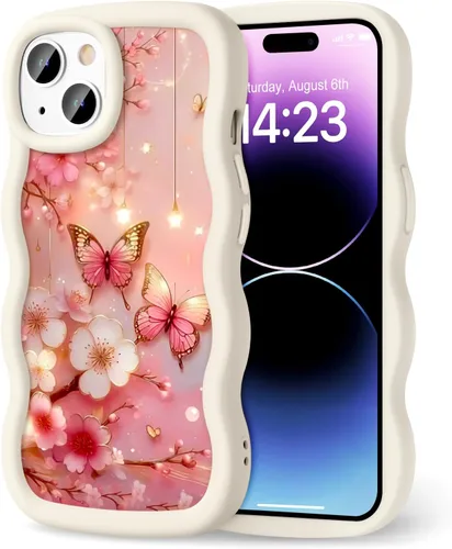 Miniatura 33 de Compatible con iPhone SE/8/7 Funda para Mujeres y Niñas, Marco Ondulado Rizado con Patrón Lindo, Estética Delgada Suave Silicona TPU Parachoques