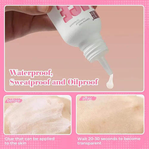 Miniatura 3 de immetee Pegamento para peluca, pegamento de encaje para pelucas, adhesivo de encaje transparente de sujeción fuerte para reemplazo de cabello