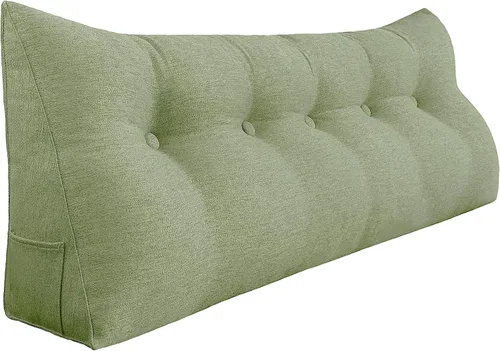 Miniatura 13 de Almohada de cuña gruesa de 14 libras tamaño King para cabecero, posicionador de cuerpo, almohada de lectura triangular para sentarse en la cama
