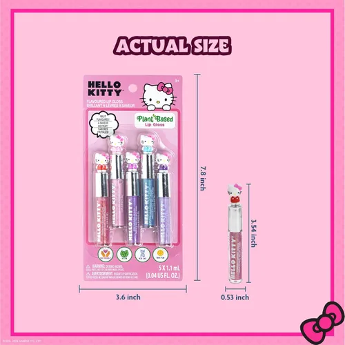 Miniatura 8 de Hello Kitty - Juego de maquillaje hidratante de 5 piezas a base de plantas, para niñas, niños pequeños, perfecto para fiestas, fiestas de pijamas