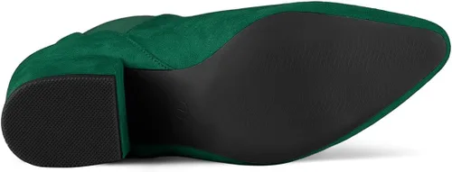 Miniatura 5 de Allegra K Botas Chelsea con tacón de bloque y punta puntiaguda para mujer