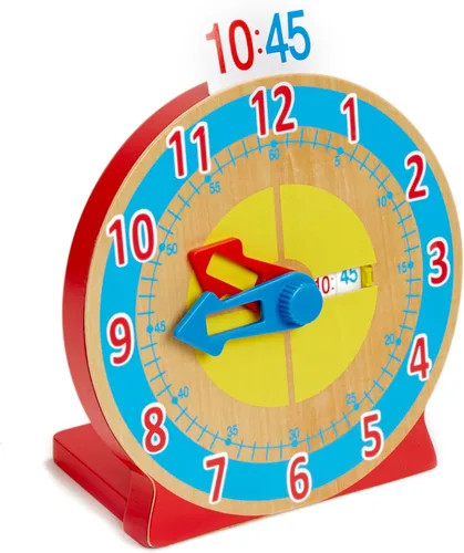 Miniatura 4 de Reloj de madera educativo para niños, con tarjetas reversibles de hora; juguete "Turn & Tell" de Melissa & Doug