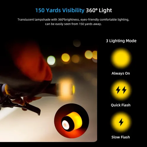 Miniatura 2 de ulip Luz de agarre para manillar señales de giro para bicicleta intermitentes para E-Scooters Lámpara indicadora recargable USB Luces de advertencia