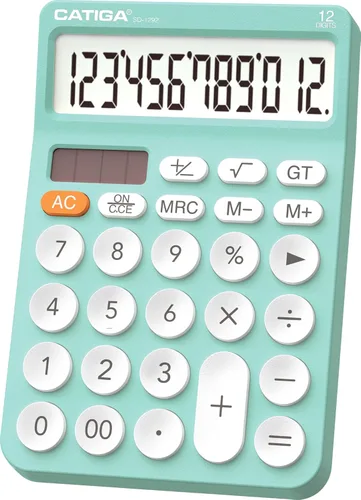 Miniatura 12 de CATIGA Calculadora de escritorio de 12 dígitos Calculadora de escritorio básica con pantalla LCD grande, botones grandes, 4 funciones, energía solar