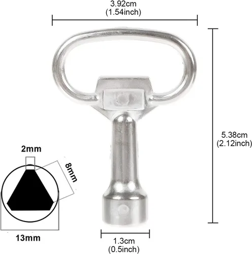 Miniatura 2 de Llave de enchufe triangular de 0.315 in con llave de metal triangular para panel de tren con cerradura de cajón de seguridad (6 unidades)