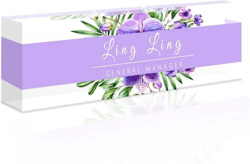 Miniatura 10 de Placa de nombre de escritorio personalizada, placa de identificación acrílica, placas de identificación grabadas personalizadas con logotipo/foto
