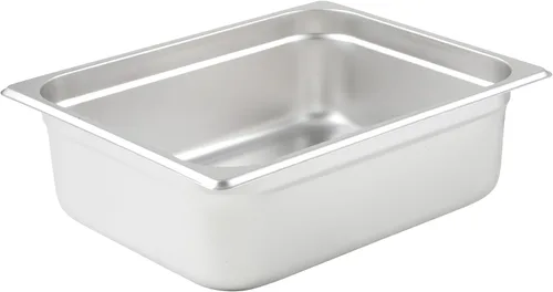Miniatura 8 de Winco Bandeja de Comida de Metal de Tamaño Medio (Largo) de 4" de Profundidad/Bandeja para Mesa de Vapor, Anti-Atasco, Calibre 22