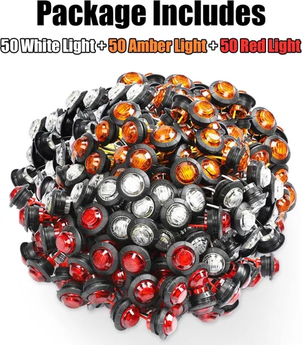 Miniatura 6 de Treela 150 luces LED redondas de 3/4 de pulgada para montaje en superficie, luces laterales de remolque para camión, barco, SUV, ATV, bicicleta