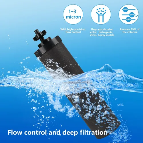 Miniatura 3 de Filtro de agua de repuesto con infusión de plata para sistema de filtros de bloque de carbono negro Berkey® BB9-2®, compatible con elementos