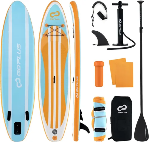 Miniatura 12 de Goplus Tabla de remo inflable de pie, 10 pies/10.5 pies/11 pies con paquete de accesorios, paleta ajustable, bolsa de transporte, aleta, bomba