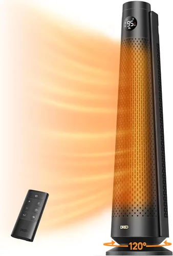 Dreo Calentador de Espacio para Habitación Grande, Calentadores Eléctricos de 30" con Control Remoto, Oscilación de 120°, Termostato Ajustable, 5