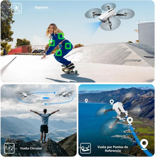 Miniatura 3 de Dron GPS con cámara para adultos, drones GPS HD 2K con retorno automático, función Follow Me, vuelo circular, vuelo por puntos de referencia, flujo