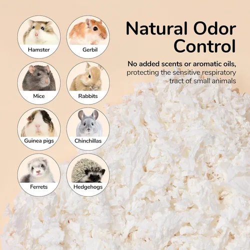 Miniatura 5 de Ropa de cama de papel natural suave 99% libre de polvo con control de olores, para hámsters, conejillos de indias, conejos, conejillos, conejillos