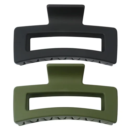 Miniatura 12 de Pinzas de garra extra grandes para cabello grueso y cabello largo, paquete de 2 pinzas de garra tamaño XXL, pinzas rectangulares antideslizantes