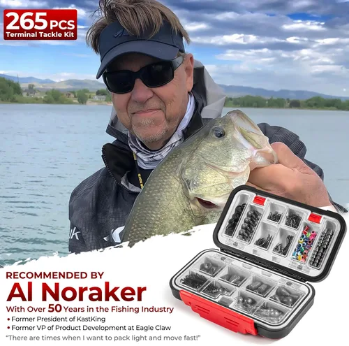 Miniatura 2 de MadBite by KastKing 182/265/400pcs Compact Fishing Tackle Kit - All-in-One Freshwater Hooks, Weights, Bobbers in Tackle Box, Fishing Gear Set for