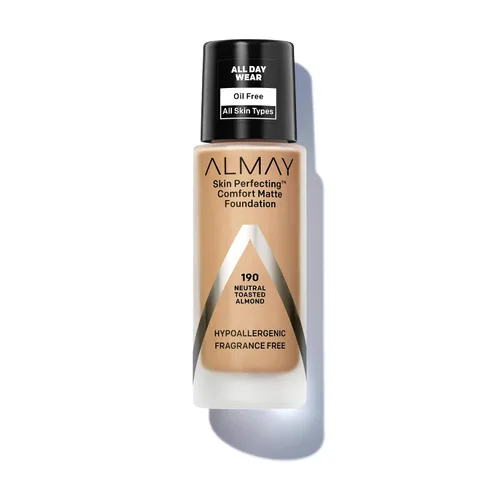 Miniatura 22 de Almay Skin Perfecting Comfort Base Mate, Hipoalergénica, Libre de Crueldad-Sin Fragancia, Maquillaje Líquido Probado por Dermatólogos, Capuchino