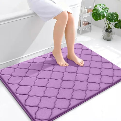 Miniatura 202 de OLANLY Alfombra de Baño de Espuma Viscoelástica de 24 x 16 pulgadas, Ultra Suave y Absorbente, Alfombras de Baño Antideslizantes, Cómodas, Lavables