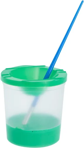 Miniatura 5 de Juvale Paquete de 12 vasos de pintura antiderrames con tapas para niños, suministros de arte y manualidades para aulas (4 colores, 3 x 3 pulgadas)