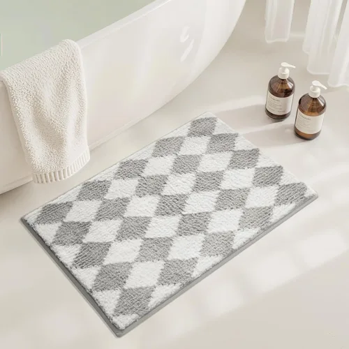 Miniatura 132 de GRANNY SAYS Alfombras de baño antideslizantes, lavables, extra suaves y absorbentes de agua para baño, alfombra de baño peluda de felpa, alfombra