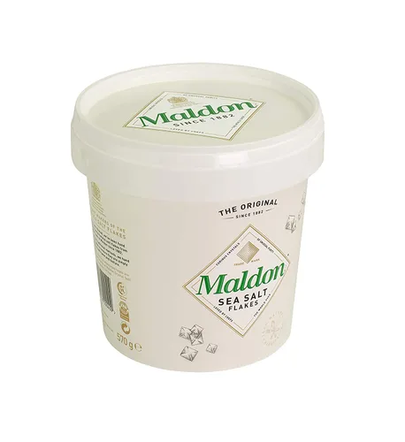 Miniatura 2 de Maldon Sal, copos de sal marina, tina resellable, Kosher, natural, artesanal, gourmet, cristales piramidales, 20 oz (570 g) paquete de 2