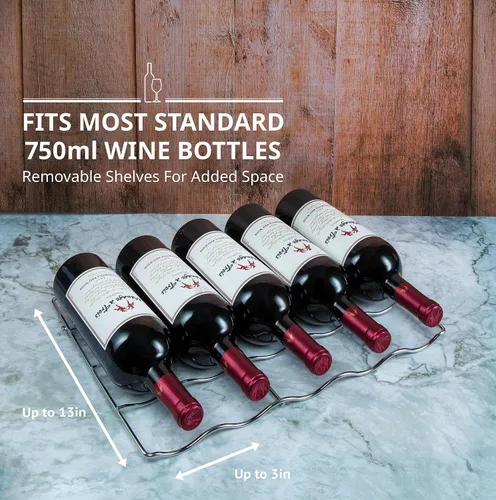 Miniatura 6 de Schmecke - Refrigerador de vino con compresor de 34 botellas con cerradura Gran bodega independiente Refrigerador de vino digital 41f-64f