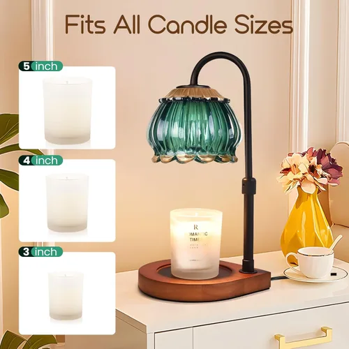 Miniatura 4 de Lámpara Calentadora de Velas con Temporizador, Lámpara Calentadora de Velas Regulable en Altura Atenuable, Regalo para Mujeres, Pantalla de Vidrio