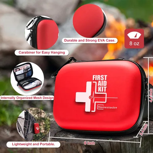 Miniatura 3 de Mini kit portátil de primeros auxilios kits médicos compactos con compartimentos, funda pequeña de EVA impermeable para automóvil, hogar, al aire