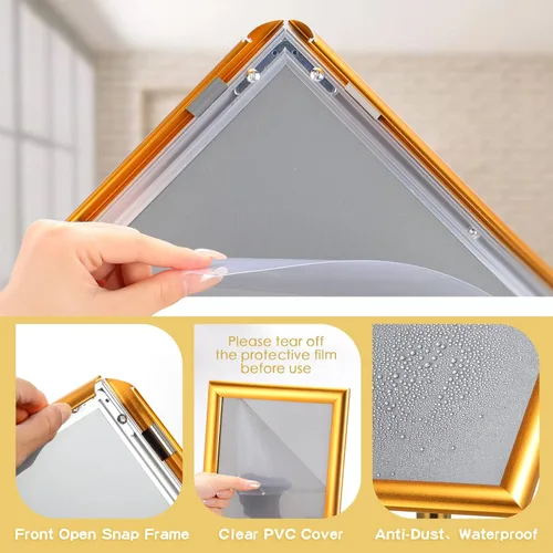 Miniatura 4 de LEIFIDE Paquete de 8 soportes ajustables para letreros de pedestal resistentes de 8.3 x 11.7 pulgadas, soporte de cartel ajustable con marco abierto