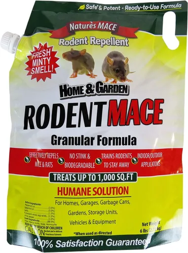 Miniatura 10 de Nature's MACE Repelente de roedores de 2.5 libras, cubre 440 pies cuadrados, repele ratones y ratas, mantiene a ratones, ratas y roedores fuera
