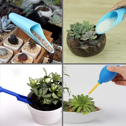 Miniatura 6 de SONGZIMING Juego de 15 herramientas para plantas suculentas, mini kit de herramientas de riego para plantas de jardinería en miniatura suculentas