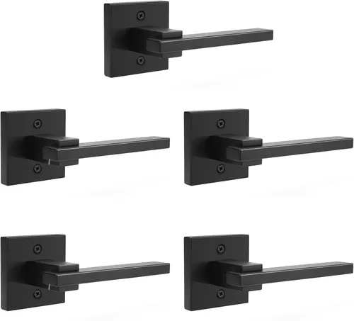 Miniatura 22 de Orger Paquete de 1 Manija de Puerta de Privacidad Negro Mate, Cerradura de Puerta Interior Sin Llave para Dormitorio y Baño, Manija de Puerta