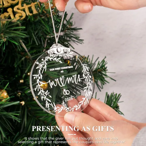 Miniatura 4 de Regalos de compromiso para parejas 2025, nuestro primer adorno de cristal de compromiso de Navidad, regalos para parejas recién comprometidas