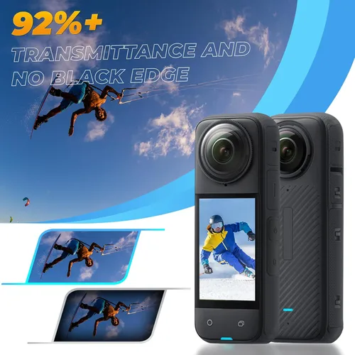 Miniatura 3 de Semaiki Protectores de lente premium para Insta360 X4,2 cubierta de lente de vidrio templado + 2 protectores de pantalla, 92% de transmisión