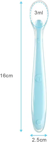 Miniatura 2 de Vicloon Cucharas de silicona para bebés, 5 cucharas de alimentación para entrenamiento de bebés para la primera etapa de 4 meses, suministros