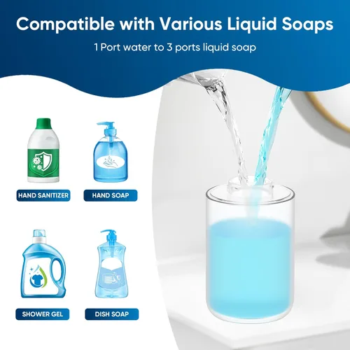 Miniatura 3 de Dispensador Automático de Jabón Líquido Sin Contacto – 400ml Dispensador de Jabón Líquido para Manos para Baño y Cocina, Montaje en Pared